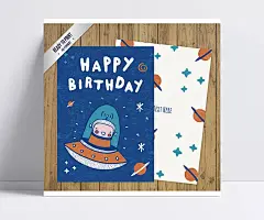 外星人生日贺卡|星球,木板,生日快乐,HAPPYBIRTHDAY,正反面,外星人,宇宙,宇宙飞船,贺卡,祝福卡,木纹,飞碟,矢量图,AI格式