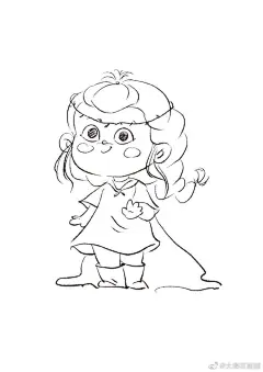 早安！！周末去看了哥斯拉大战金刚，里面有一个印第安的小女孩我印象很深刻，造型和模样都很适合画插画，回去就给她画了出来。画画的灵感有时候就是从生活里面观察到的人事物而来～#钟钟插画#钟钟插画超话#生活的可爱瞬间##遇见艺术##手绘##儿童插画# ​​​​