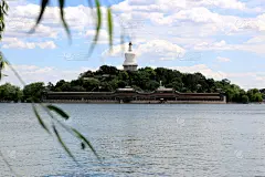 北京,风景,北海公园,白塔,北海市,清朝,禁止的,宝塔,塔,桥