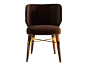 Louis Dining Chair - Ottiu : With brown velvet and a contrasting golden cord, a classic design radiates from this chair's modern lines. The Louis dining chair rests on solid walnut legs with signature brass accents.