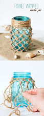 DIY Wrapped Mason Jar - itallstartedwithpaint.com - Tarros decorados con cuerda