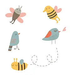 可爱卡通小鸟小蜜蜂