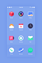 Smartisan OS icons Redesign minimal flat blue theme phone samrtisan redesign app icon