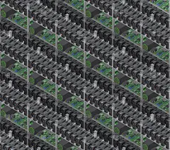 等距矢量加密货币挖矿场无缝模式。