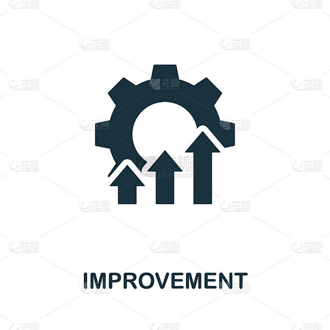 改进图标符号。创意标志从质量控制图标收集。填充平面改善图标的电脑和移动