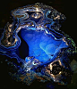 美丽天鹅绒蓝铜矿，1890年发现于美国亚利桑那州,，重约4.9公斤直径大约是23厘米。@北坤人素材