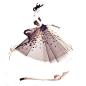 美国插画家Katie Rodgers妙笔生花的 奥斯卡手绘礼服