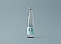 极简设计风格玻璃纯净水矿泉水瓶外观设计图样机 Minimal Glass Water Bottle Mockup 