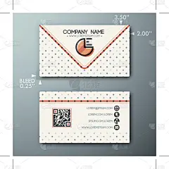 现代简单复古名片模板与小圆和