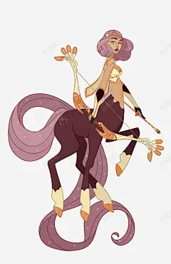 射手座少女矢量图 弓箭 星座 矢量图 元素 免抠png 设计图片 免费下载 页面网页 平面电商 创意素材