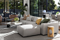 white couch and white table