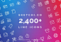 2400+手机app网站网页用户界面矢量线性小图标icon设计素材图片