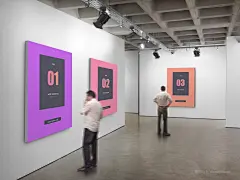 【1275期】渐变紫展厅展会海报样机 (10)