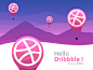 Hello Dribbble 
Combinations with balloon and abstract pencil, with dribbble logo as point of concept, using mountain background for make beautifull sense, always growth high and professional.