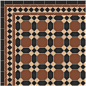 This may contain: a brown and black tiled floor with an intricate design on the bottom, in squares