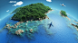 General 1920x1080 nature landscape sea coast island photo manipulation coral reef fisheye lens clouds trees forest airplane shadow aerial view