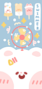卡通 手机壁纸 可爱 夏天 动物 cr：奶盖小杜