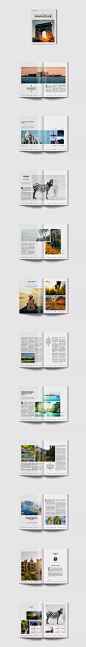 简约设计风格旅行风景照片杂志画册模板 