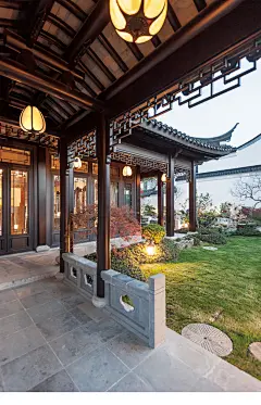 新中式门厅吊灯户外防水景观庭院灯南瓜灯仿云石别墅凉亭走廊吊灯-tmall.com天猫