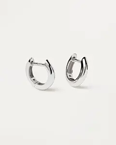 BOLD MINI 白金耳环 - 18K solid white gold