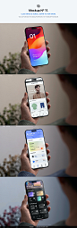 15款手持iPhone15手机ps样机App应用ui界面设计作品展示效果图