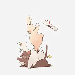 手绘的小兔子 平面电商 创意素材