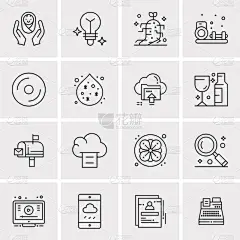 set 16 universal icons business