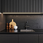 Black modern kitchen : Black modern kitchen.For download this kitchen 3D model push to link_场景图 _T20201224 ?yqr=14954133# _家居场景_T20201224 