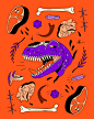 poster pantone fluo palette ILLUSTRATION  psychedelic comics cartoon