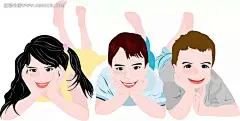 三个外国小孩韩国时尚风格插图AI|插画|插图|绘画|角色|卡通|卡通人物|卡通人物图片|漫画|漫画人物|男孩|女孩|人物|人物素材|人物图片|设计|矢量人物|矢量图|手绘|水彩|图片|外国小孩