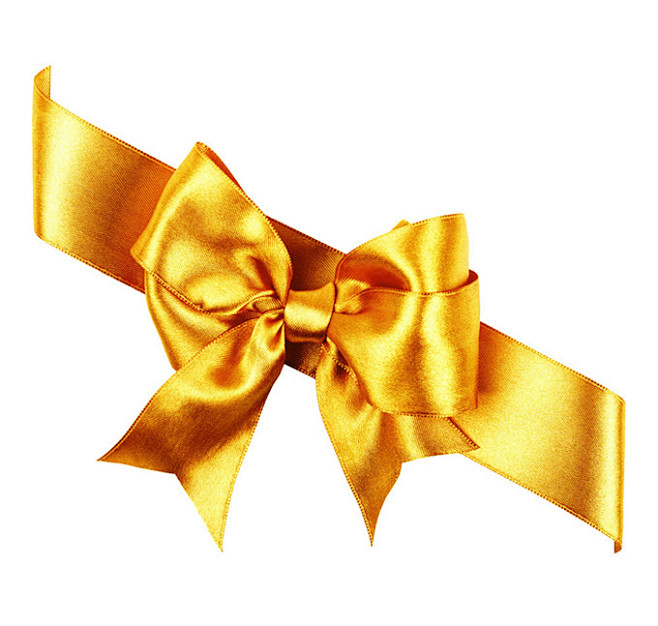 金色丝带蝴蝶结设计高清图片