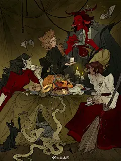 故事情景丰富的黑暗画风
,
人物插画，漫画艺术家
,
Abigail Larson ​​​ ​​​​