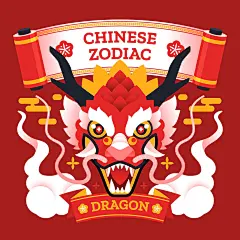 手绘十二生肖动物插图