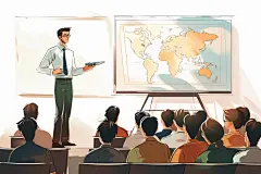 老师上课形象校园扁平风插画