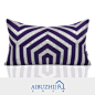 软装沙发样板房北欧简约现代灰紫色贴布绣花几何图案轻奢靠垫靠包