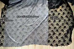 高定黑色精致提花蕾丝透明亮片布料 高雅低调 礼服裙子设计师布料-淘宝网