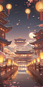 visualdesign_an_asian_style_scene_with_a_moon_and_lanterns_in_t_a11e3f20-8845-4b1f-8dcf-e6e30efd823b