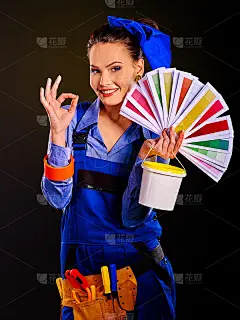 墙纸女建筑工人
