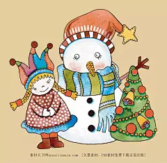 手绘雪人和小女孩圣诞节小素材christmas|merry|节日素材|平安夜|圣诞|圣诞节|圣诞节快乐|圣诞夜|矢量素材|卡通小男孩和小女孩|小男孩和小女孩|云朵和小女孩|红绿灯和小女孩