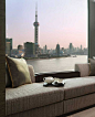 The view from a Panorama room at Banyan Tree Shanghai on the Bund