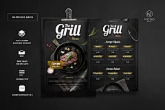 餐饮公司烧烤菜单传单海报模板素材下载Barbeque Menu-Flyer-设计口袋