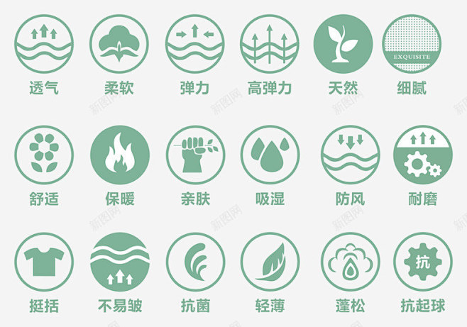 图标衣服服饰图标icon透气弹力 平面电商 创意素材