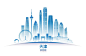 天津城市建筑群天际线矢量插画海报 中国
