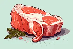 新鲜肉类写实风美食插画矢量素材