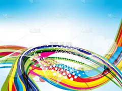 矢量炫彩波背景