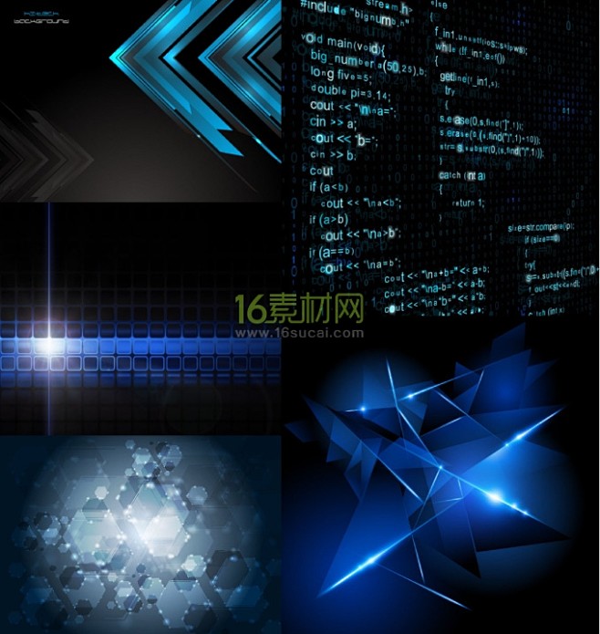 抽象科技背景矢量素材 - 素材中国16素...