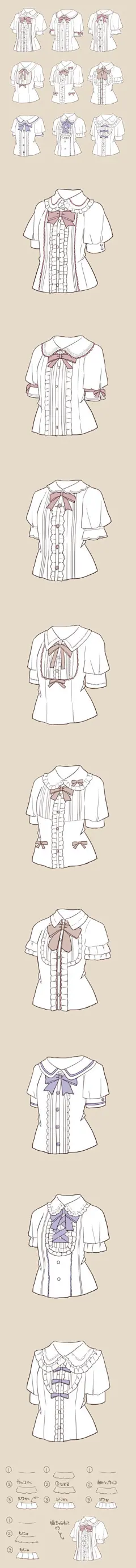 《绘画干货！82款动漫人物 lolita服装、裙子、衬衫/制服等！转需！》