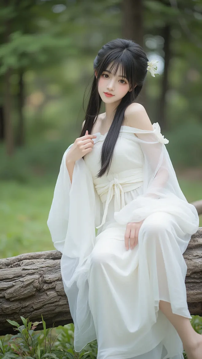 魏晋风·白衣古装美女-花瓣网