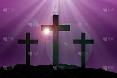 黑色十字架与抽象彩色背景和壁纸在泰国。耶稣被钉在十字架上。