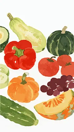 水彩矢量蔬菜水果插画